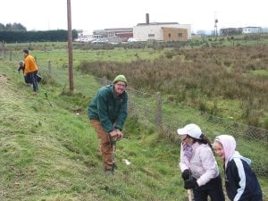 People planting trees